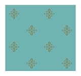 York Wallcoverings CX1218 Candice Olson Dimensional Surfaces Glass Beads and Sand Medallion Wallpaper, Pearl Turquoise Blue Metallic/Golden Beads