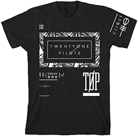 FACEYOUNG Twenty One Pilots Pattern Unisex Print Black Fashion T-shirt (L)