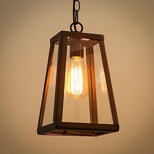 CHX Retro drawing American village wrought iron glass box single-head chandeliers restaurant coffee shop entrance chandelier 170260mm