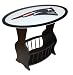 New England Patriots Wood End Table With Glass Cover