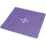 Essential Medical Supply Shower Mat with Drain, Transparent Dark Blue