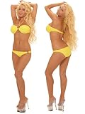 Sexy Yellow Ring Bandeau Bikini Set - SMALL