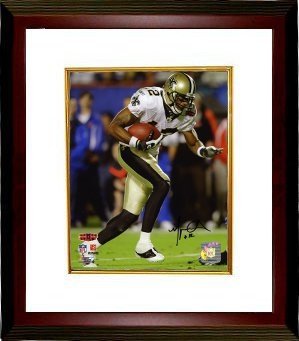 Marques Colston Autographed/Hand Signed New Orleans Saints 8x10 Photo (Super Bowl XLIV) Custom Frame