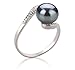 Chantel Black 9-10mm AA Quality Freshwater 925 Sterling Silver Pearl Ring