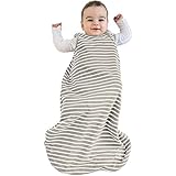 Baby Sleeping Bag, 4 Season Basic Merino Wool Wearable Blanket, 0-6 Months, Earth