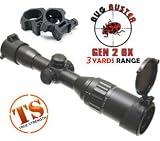 Leapers 6x32AO Bug Buster Compact Scope, Gen 2, Illuminated Mil-Dot Reticle, 1/4 MOA, 1 Tube, See-Thru Weaver Rings