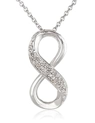 Sterling Silver Diamond Infinity Pendant Necklace (1/10 cttw, IJ Color, I2-I3 Clarity), 18"