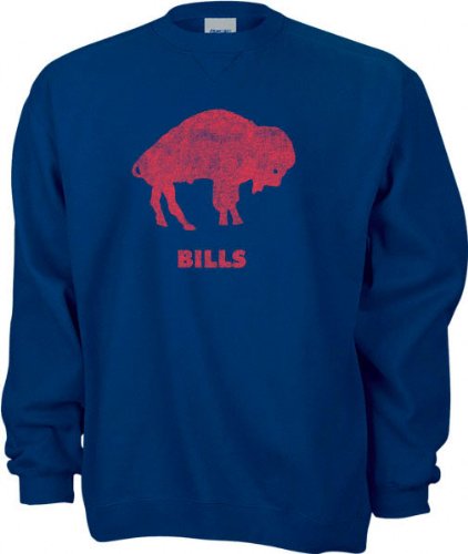 Buffalo Bills -Blue- Classic NFL Throwback Logo Crewneck Sweatshirt