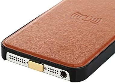 ABOLLOSS® QI Standard Wireless Charging Receiver Case Charger Receiver for Apple iPhone 5 5S (Brown)