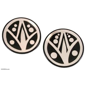 Ceramic plates, 'Temple' (pair)