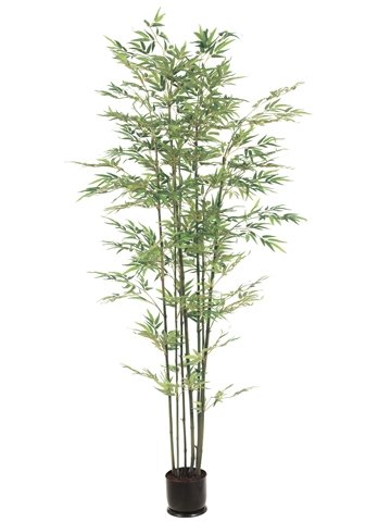Pack of 2 Decorative Thin Bamboo Trees with Round Pots 7'