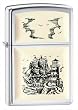 Zippo "Scrimshaw Ship" High Polish Chrome Lighter, 359