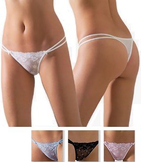Low Rise Soft Lace Thong - Soft and Comfortable with Lined Crotch