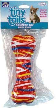 TopDawg Pet Supply Vinyl Tiny Tails Dog Toy Tiger Bone 6”