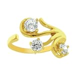 14k Gold Yellow CZ Toe Ring - JewelryWeb