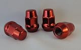 Red Chrome Acorn Lug Nuts Set of 20 Lugs for Most Mazda Vehicles