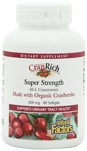 Natural Factors Cranrich 500mg Organic Softgels, 90-Count