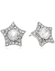 Betsey Johnson "Crystal Rhodium" Crystal Star Stud Earrings