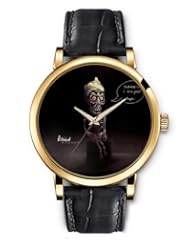 SPRAWL Aanalog Fashion Series Gold Ladies Watches of Genuine Black Leather Strap,Unique Wrist Watch for Women Girls Designed with Sitting skeleton