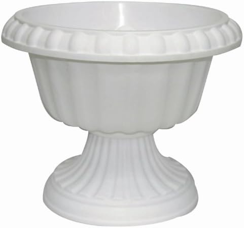 Garden Odyssey PLYFP170-12 Grecian Urn Planter, White, 12-Inch Height
