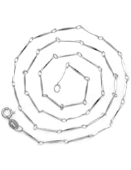 Honeystore Girls 925 Sterling Silver White Gold Plated Chain Necklace Color Silver Length 16 in