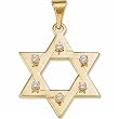 0.18Ct.T.W. Round Brilliant Cut Diamonds, 14Kt. Yellow Gold. Judaica Star of David Pendant