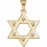 Judaica Star of David with Diamond Pendant