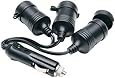 RoadPro 12V 3 Outlet Platinum Series Cigarette Lighter Adapter with Short Cord