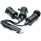 RoadPro 12V 3 Outlet Platinum Series Cigarette Lighter Adapter with Short Cord