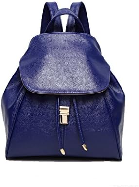 TESSLA Pu Leather Laptop Backpack School Bookback Tote Bag - Blue