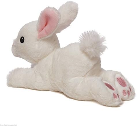 Gund Luvy Easter Bunny 7 Inch White Rabbit Beanbag with Pink Ears and Paw Pads