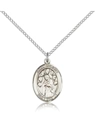 Free Engraving Included Medal- Sterling Silver St. Saint Felicity Pendant 3/4" 8341SS--w/18" Chain & Box Patron Saint of Death of Children