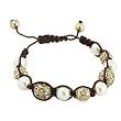 Goldtone and Faux Pearl Bead Friendship Fashion Bracelet