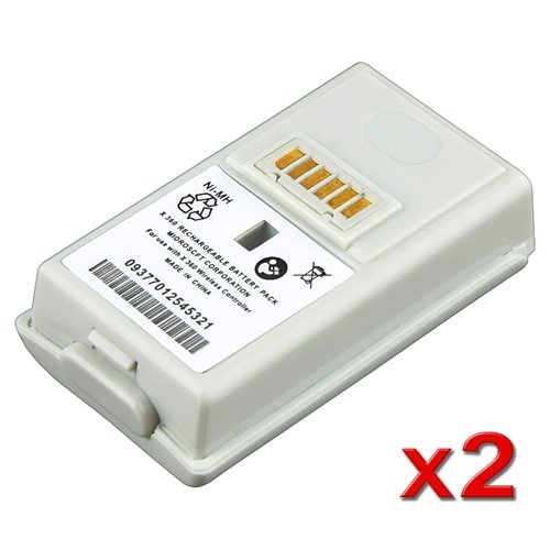 eForCity 2 packs of Replacement Batteries compatible with Microsoft Xbox 360 Controller / Battery