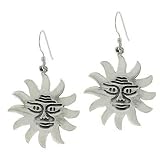 Sterling Silver Smile Sun Man Dangle Earrings