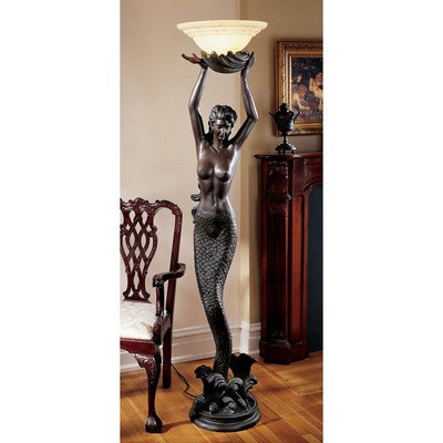 The Goddess' Offering Mermaid Sculptural Floor Lamp On Sale