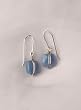 Blue Agate with Silver Wire Wrap Earrings