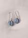 Blue Agate with Silver Wire Wrap Earrings
