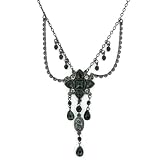 Black Beauties Ornate Medallion Statement Necklace