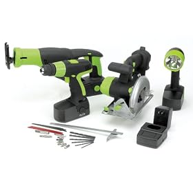 Kawasaki 840056 Black 19.2v 4pc Cordless Combo Kit by Kawasaki