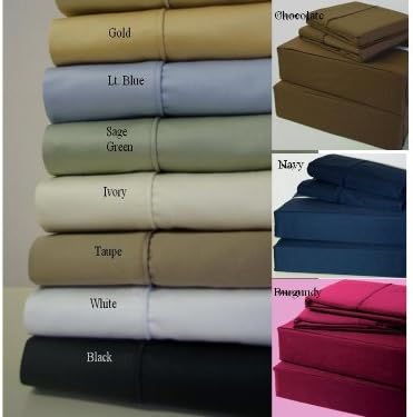 Chocolate King Solid / Plain Waterbed Sheet - Attached King Waterbed Egyptian Cotton Sheets 600 Thread count