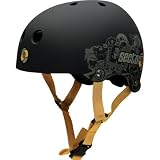 Sector 9 Mosh Pit CPSC Adult Open Face Skateboard Helmet w/ Free B&F Heart Sticker Bundle - Black