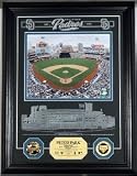 San Diego Padres Petco Park Archival Etched Glass w/ two Gold Coins