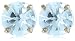 Jewelry : 14k Choice of White or Yellow Gold 8mm Aquamarine Round Stud Earrings