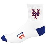 New York Mets White Men's 10-13 Cuff Socks