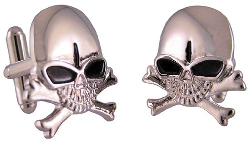 Stainless Steel Skull & Crossbones Cuff Links Cufflinks