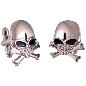 Stainless Steel Skull and Crossbones Cuff Links Cufflinks