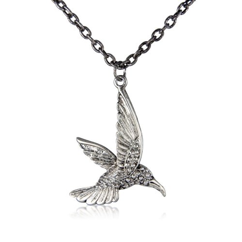 Bird Necklace Silver – Includes stunning gift bag – Free UK delivery – Ideal jewellery present – Womens Costume jewellery necklace