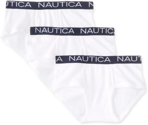 Nautica Little Boys' 3 Pack Solid Classic Brief, White,XS