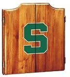 Michigan State Dartboard & Cabinet - Oak Finish - NCAA Team